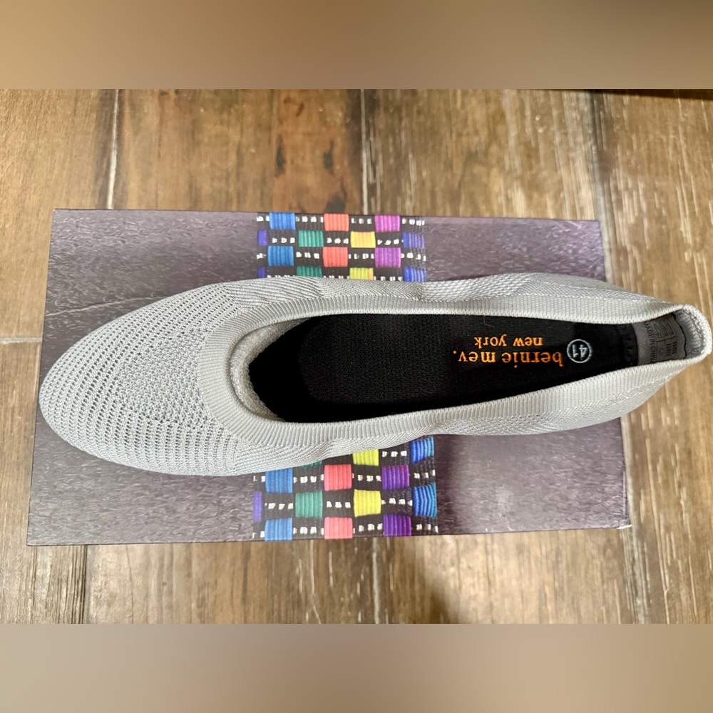 Bernie Mev NIKKI Knit Ballet Flats • Light Grey‎ Silver • EU 41 (NIB) - Picture 5 of 6